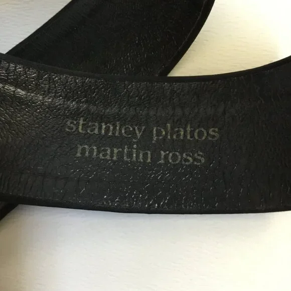 Vintage Stanley Platos Martin Ross Black Satin Oversized Bow Belt - Picture 9 of 11